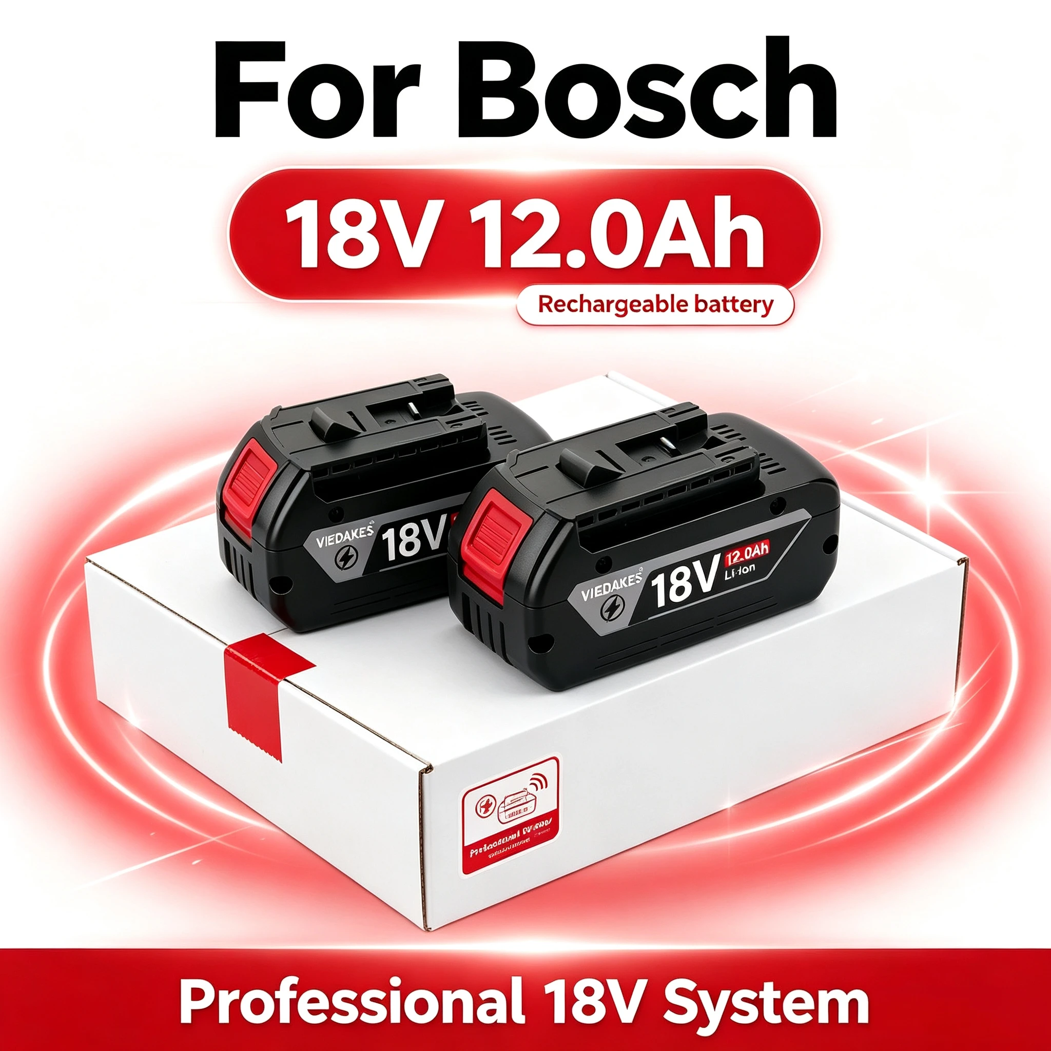 New For Bosch 18V Battery, 12000mAh Backup Batteries, Draadloze Professional System, BAT609 BAT618 GBA18V80 Battery