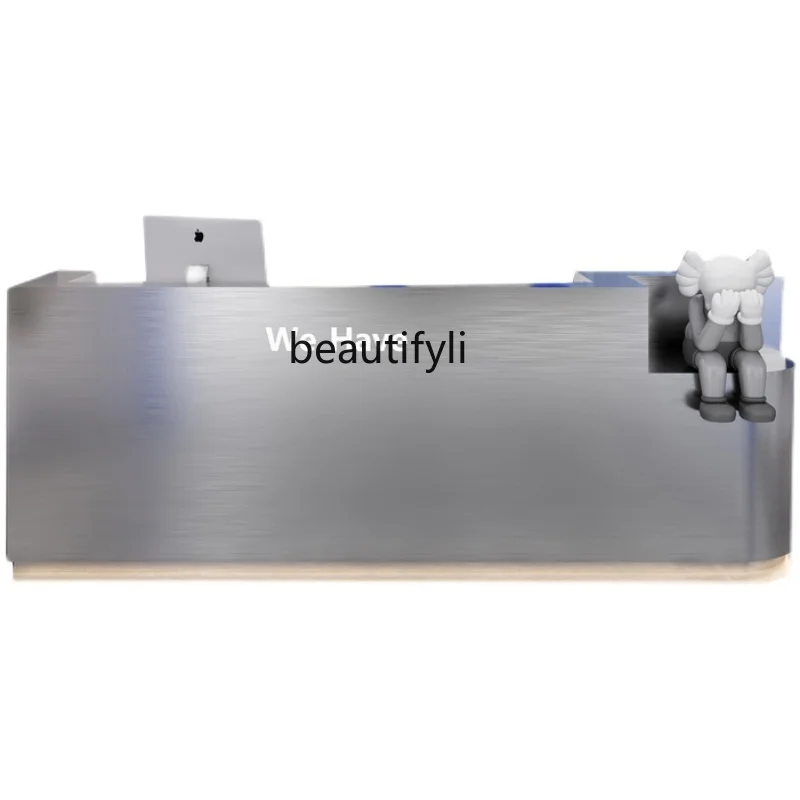 

Special-shaped stainless steel bar counter cashier beauty salon tea shop hair salon front desk reception counter creative