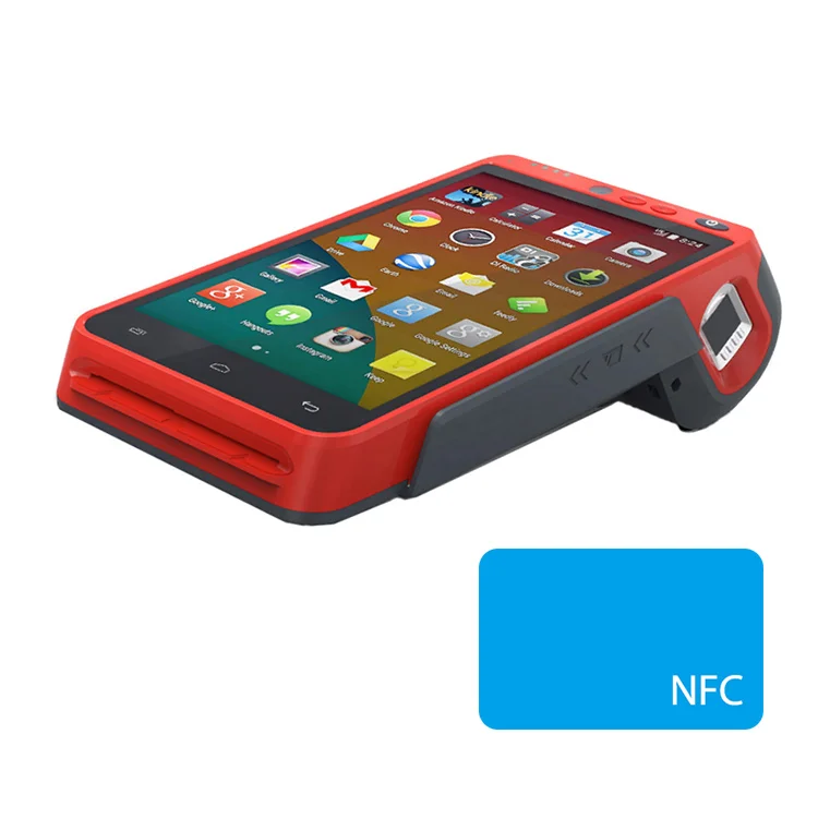 MSR IC NFC Gprs Punto De Venta POS Terminal Portable Android With Print Biometric Fingerprint Reader Z100