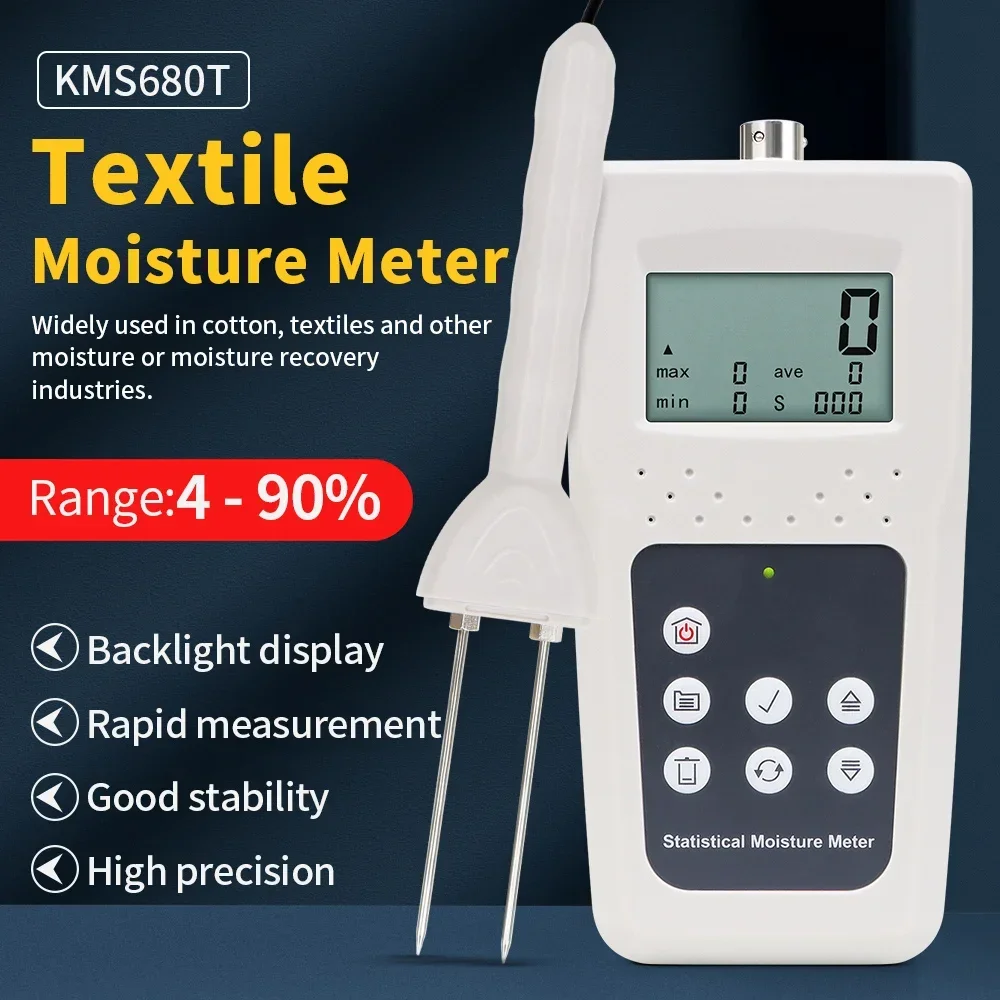 2025 hot sale New Arrivals KMS680T Portable Textile Moisture Meter Hygrometer Moisture Meter Humidity Analyzer