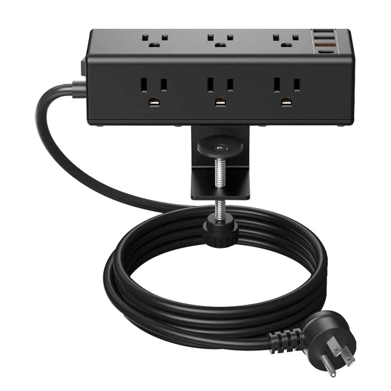 

USB Type C Metal Desktop Mount Receptacle Surge Protector Bench Clamp Power Station Cable Plug for Modern Stand Up Kitchens