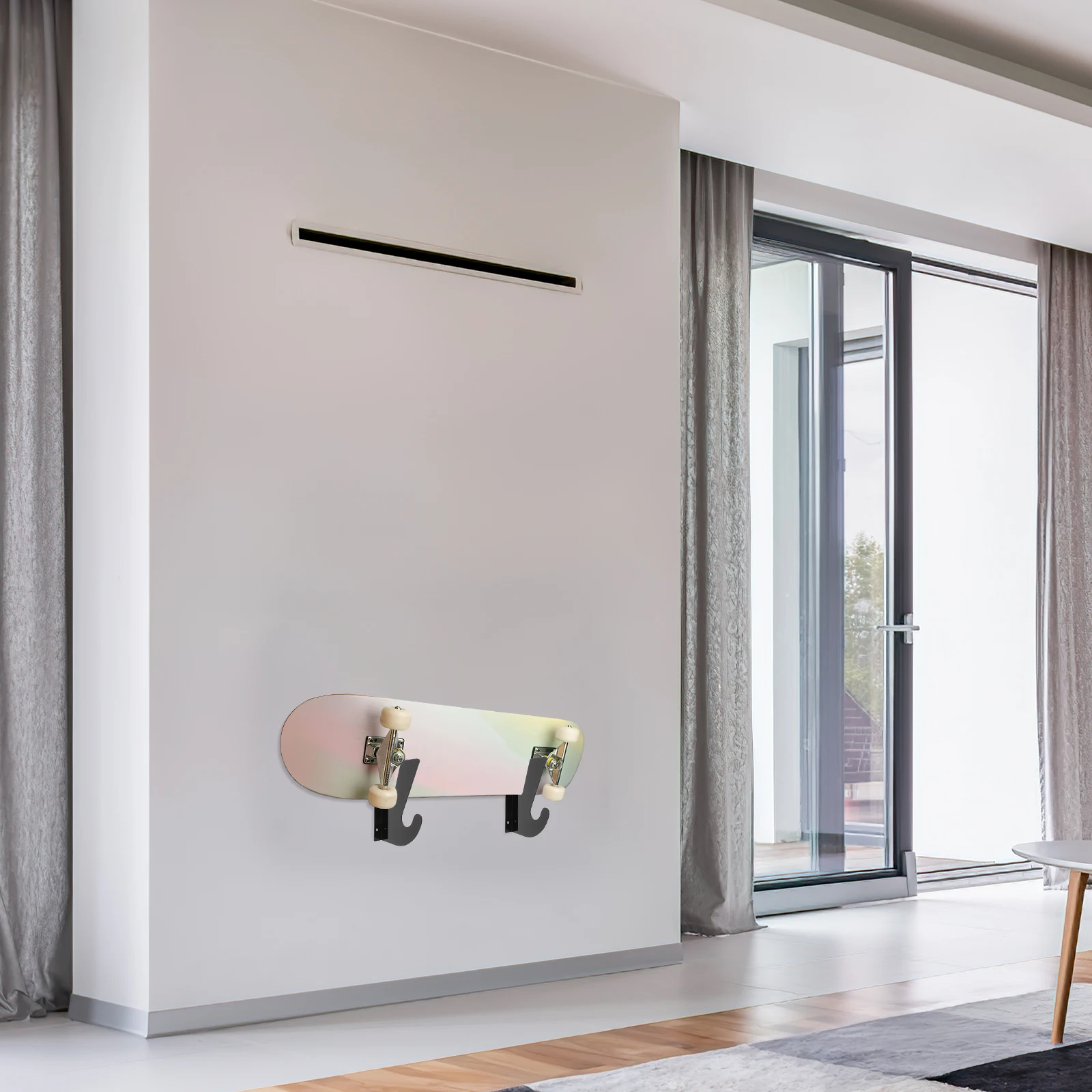 

2pcs Skateboard Wall Mount Rack Black Acrylic Deck Organizer Hanger Dual Layer Storage Electric Compatible Home