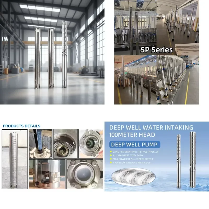Well Water Pumps 3 Phase Electric Stainless Steel Vertical Multistage High Flow Pressure Sewage Pumping Fully Automatic