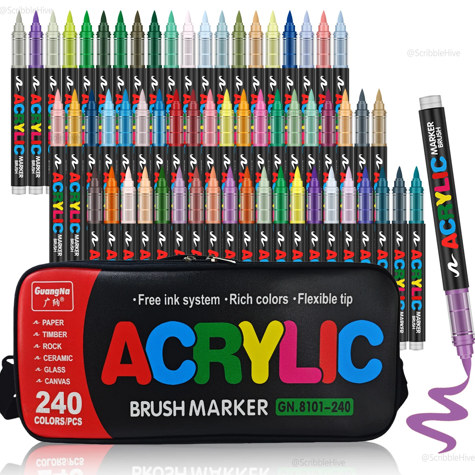 240 Kleuren 2026 Nieuwe Acrylverfmarkers Zachte Penseelpunt Verfpennen en Verfmarkers Acrylverfpennen DIY Knutselen Professioneel