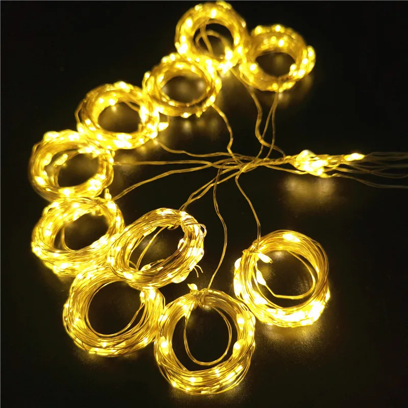 3/4/6M LED String Lights Christmas Decoration Remote Control USB Wedding Garland Curtain Lights Bedroom Light Bulbs Fairy Lights
