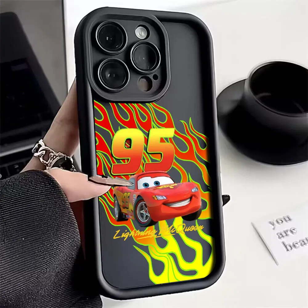 Disney Cars Lightning McQueen Phone Case for IPhone 16 15 14 13 12 11 Pro Max Mini XR XS X 7 8 Plus Soft TPU Back Cover