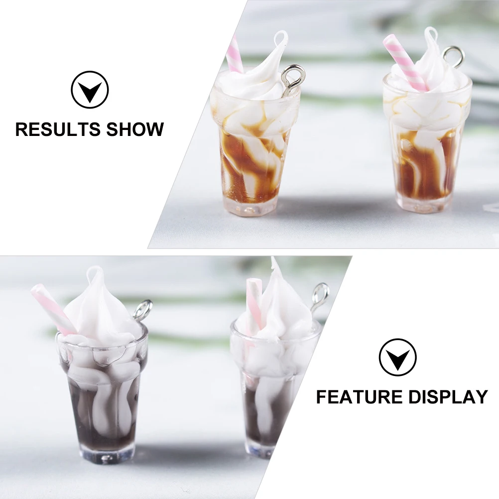 

20 Pcs Mini Ice Cream Cup Pendant DIY Jewelry Accessories Summer Hanging Decorations Plastic Charm Craft Supplies