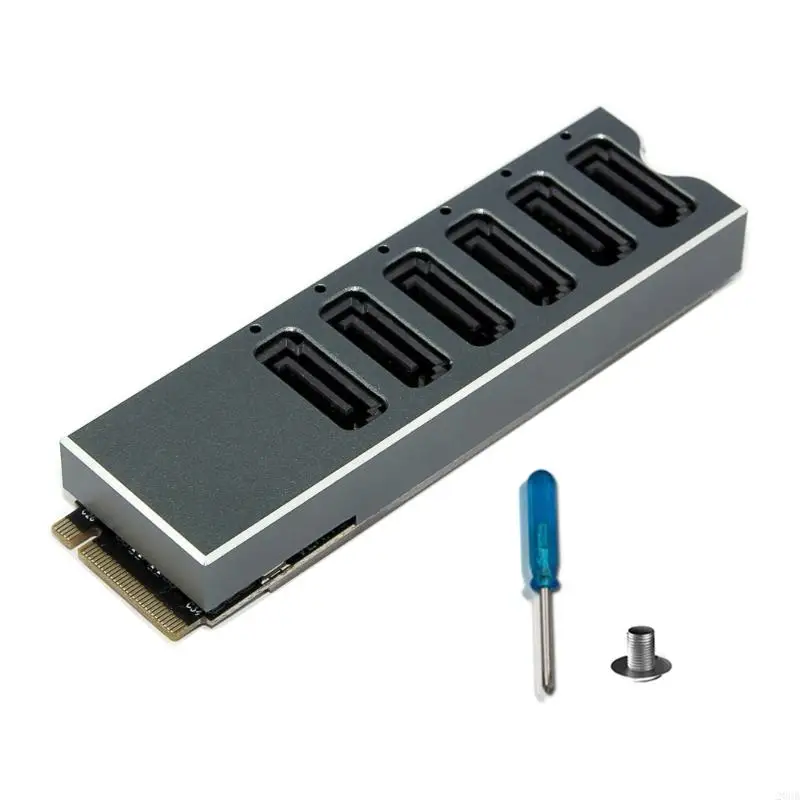 

20CB 6 Port SATA3.0 Expansion Card For M.2 NVMe Slots Fast Speed Aluminum Cooling System