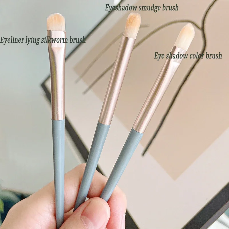 3Pcs/set Pro Makeup Cosmetics Brushes EyeShadows Blending Smudge Brush Makeup Brush Eye Liner Lying Silkworm Brush Beauty Tools