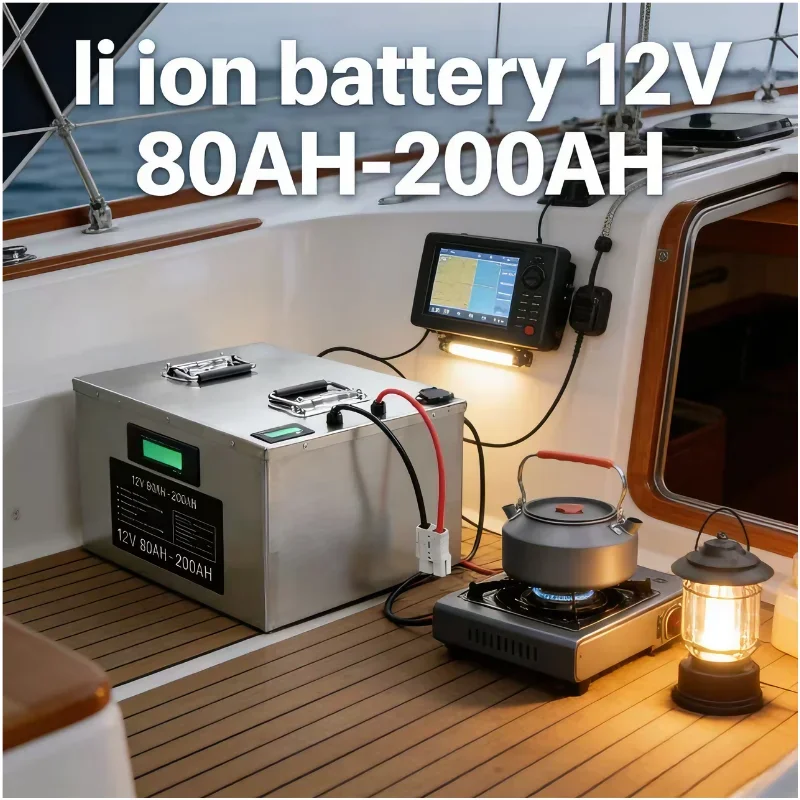 

Литиевая батарея 12 В, литий-ионный аккумулятор 80–200 Ач для инвертора солнечной панели мощностью 1 кВт, 2 кВт, кемпинга, улицы, тележки для гольфа, автофургона, морской пехоты