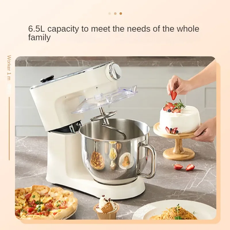 Large Capacity Food Mixer with 6.8L Bowl 1300W DC Motor, Multi-functional Dough Mixer Egg Beater and Meat Grinder CSJ-F6 220V