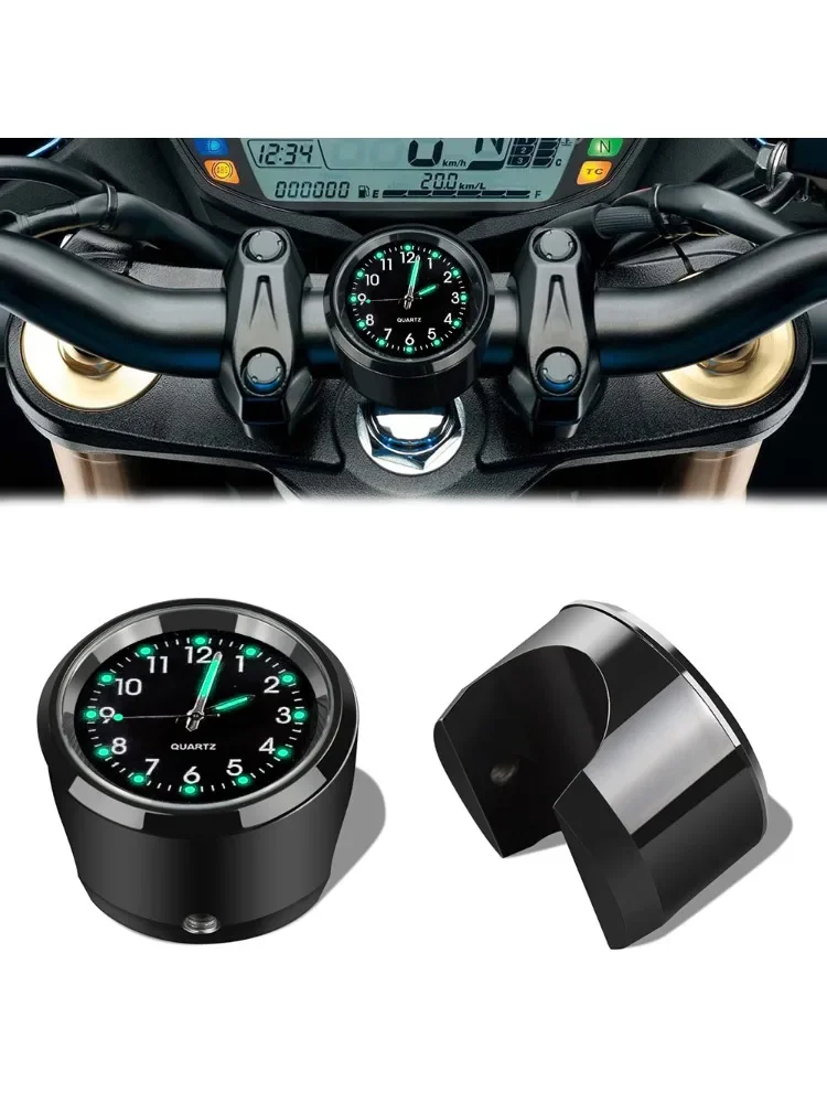 AliExpress NONE Aluminum Luminous Quartz Watch 22-25mm Motorcycle Scooter Bicycle Handlebar Mount Clock Time Display Clock Moto Accessories