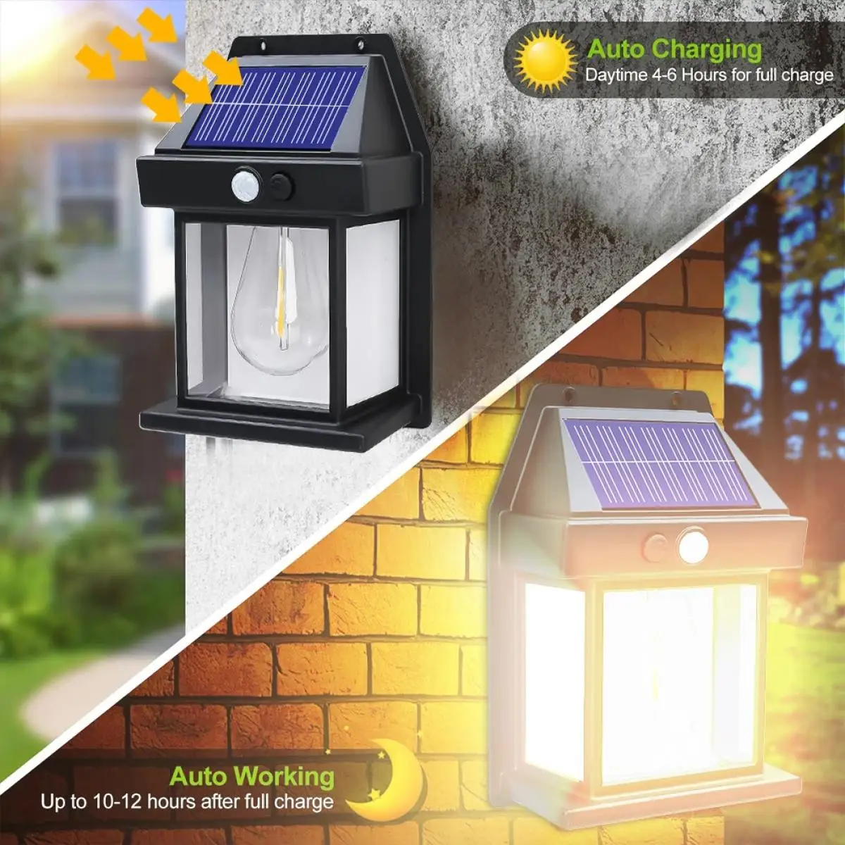 B Solar Outdoor Lamp Wall Light Body Sensing Night Bulb Three-Mode Garden Villa Courtyard Landscape Lawn Pathway Night lamp