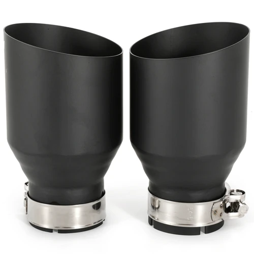 자동차 수정된 베벨 배출구 가장자리 배기 파이프, 스테인리스 스틸 광택 알루미늄 커버, 머플러 팁, 1 개  Best5