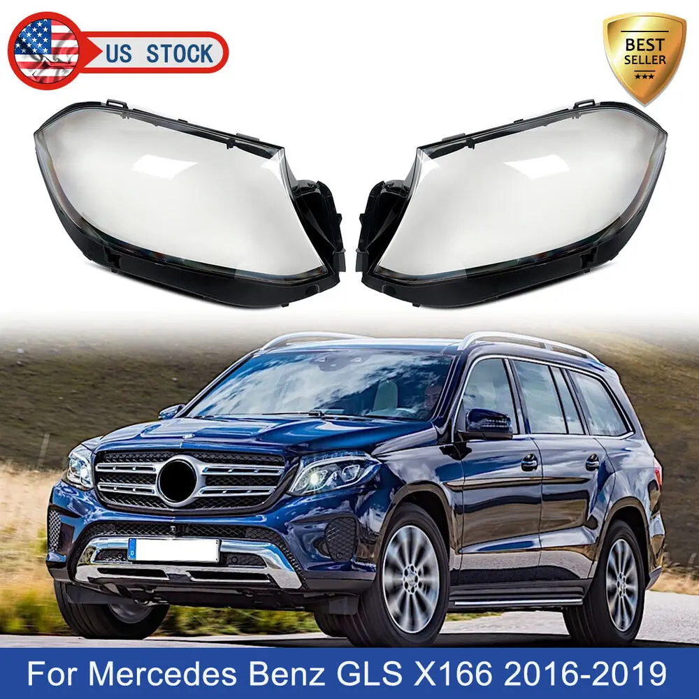 

Headlamp Lens Cover Clear For Mercedes Benz X166 GLS450 GLS550 GLS63 AMG 2016 2017 2018 2019 Right Left Pair Headlight Shell