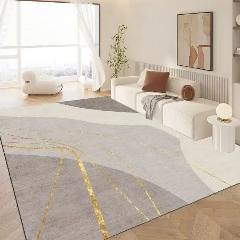 Modern Golden Geometric Carpet for Living Room Large Area Decoration Home Rugs for Bedroom Soft Non-slip 200x300 Lounge Sofa Mat