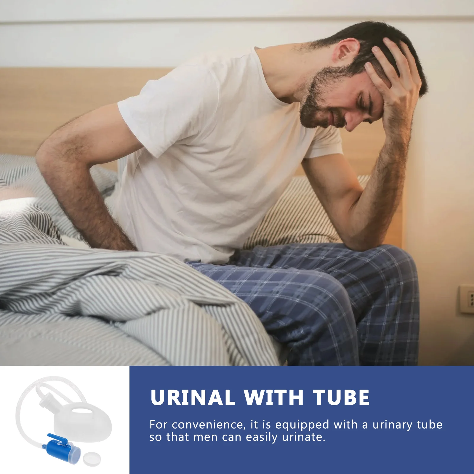 مجموعة واحدة من الزجاجات الصغيرة للمبولة البلاستيكية المحمولة لكبار السن مع تصميم مدمج للسفر والاستخدام في حالات الطوارئ في الهواء الطلق