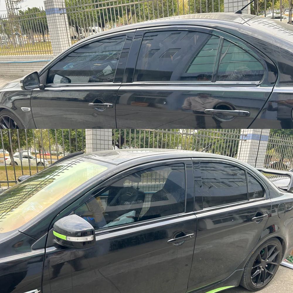 

For Mitsubishi Lancer EX 2008-2016 Window Chrome Delete Blackout ABC Pillars Glossy Black Stickers