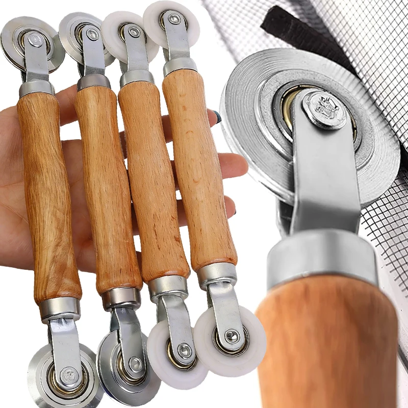 

Metal Screen Rolling Tools Double-head Convex and Concave Screen Spline Repair Roller Door Window Hand Crank Roller with Bearing