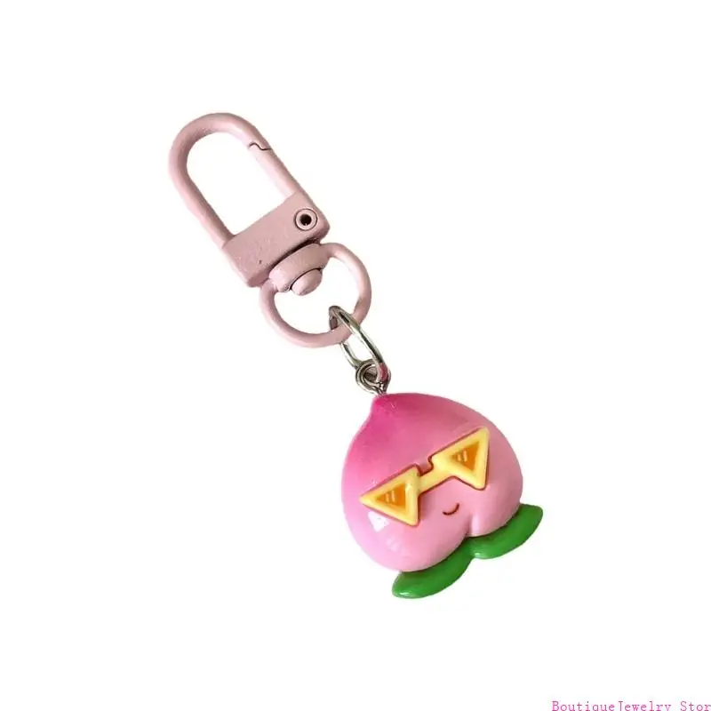 E1PE Funny Fruit Accessory Fashionable Keychain Plastic/Resin Texture Fruit Keyrings Suitable for Party and Casual Outfits