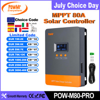 Powermr 80A MPPT Solar Charge Controller Max 160V Panel for 12V 24V 36V 48V Solar Battery Intelligent Regulator Lead-acid/Lithium
