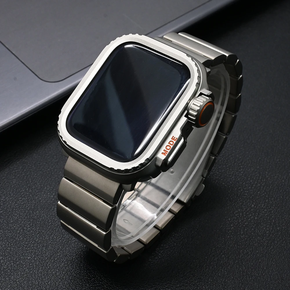 Change Ultra Case+ Strap Cover for Apple Watch Strap 10 46mm Luxury Titanium Band for Iwatch 9 7 8 6 45mm 44mm Screen Protector