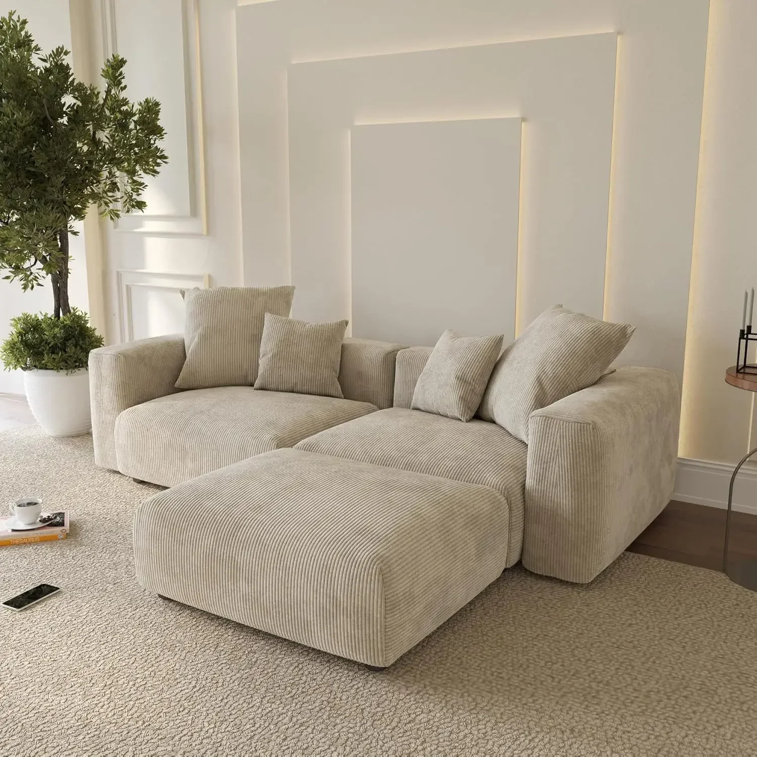 Modular Sectional Sofa Couch,102inch Oversized LoveSofa,L Shape Sofa, 2 Seater ,Cushion Covers Removable