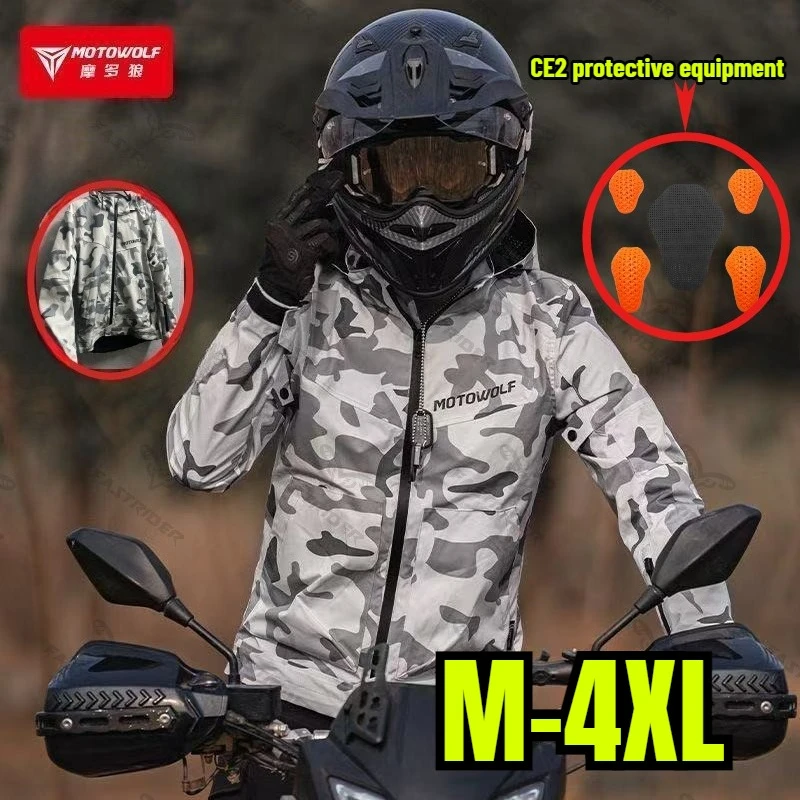 Spring and Summer Motorcycle Riding Windbreaker Motorcycle Suit Anti-Fall Breathable Racing Storm Jacket Four Seasons Windproof