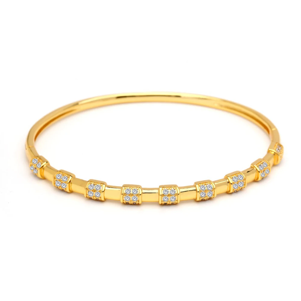 

IVOG Elegant Crystal Cuff Bracelets Bangles For Women Gold Color Can Open Bangles Accessories Fashion Jewelry