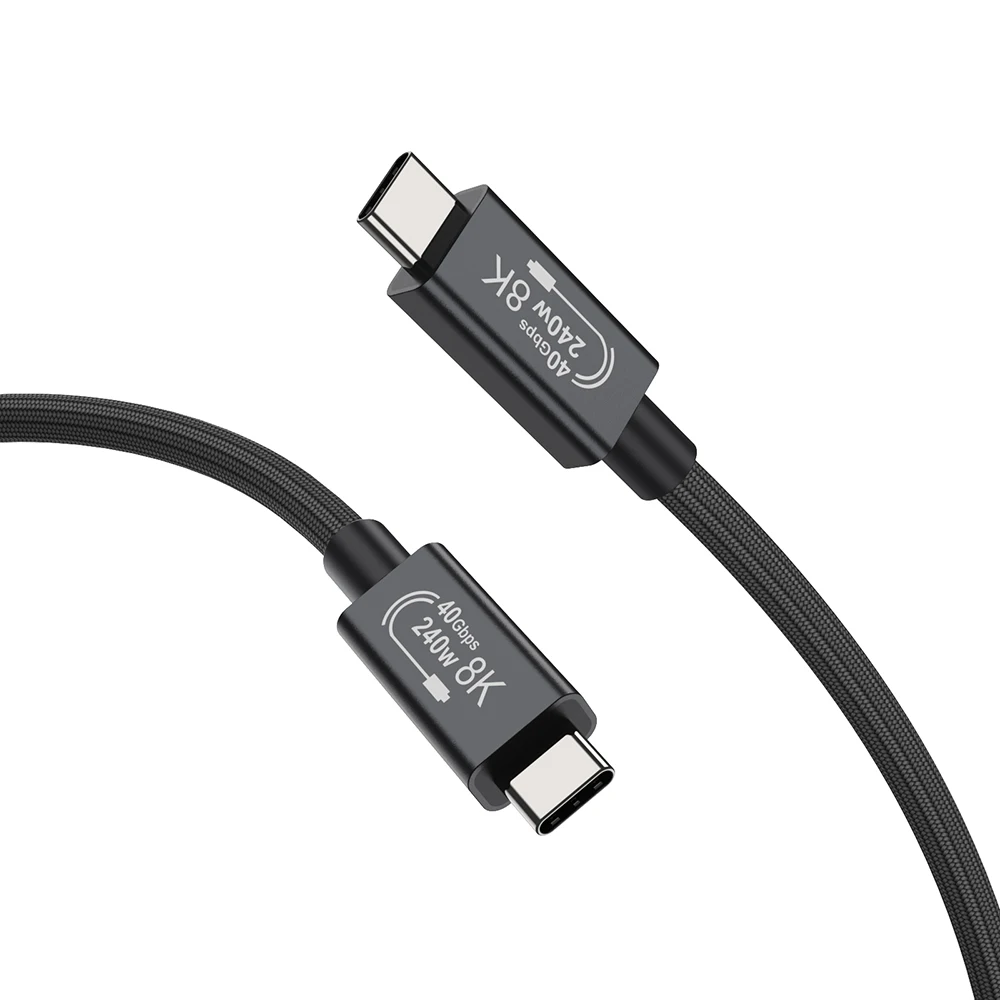 10PCS 240W 40Gbps USB C Fast Charging Cable Cord Type C Data Video Audio Transfer Cable USB4.0 High Speed HDTV 5A Charging Cable