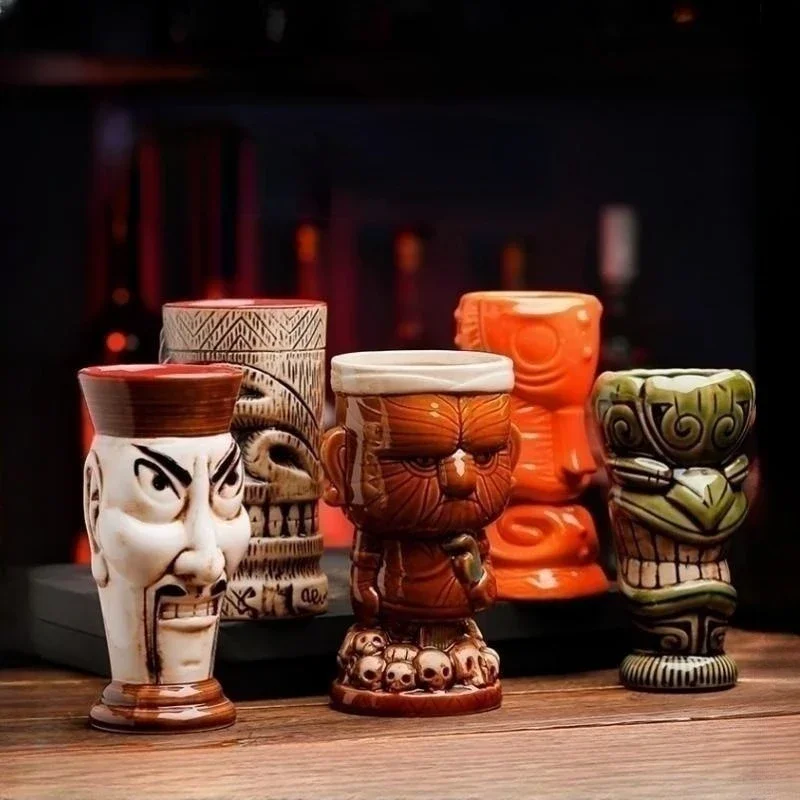 Container Figurine Gift for Friend Creative Cups Hawaii TIKI MUG Ceramic Ghost Retro Face Cup Home Decoration Luxurious Gifts