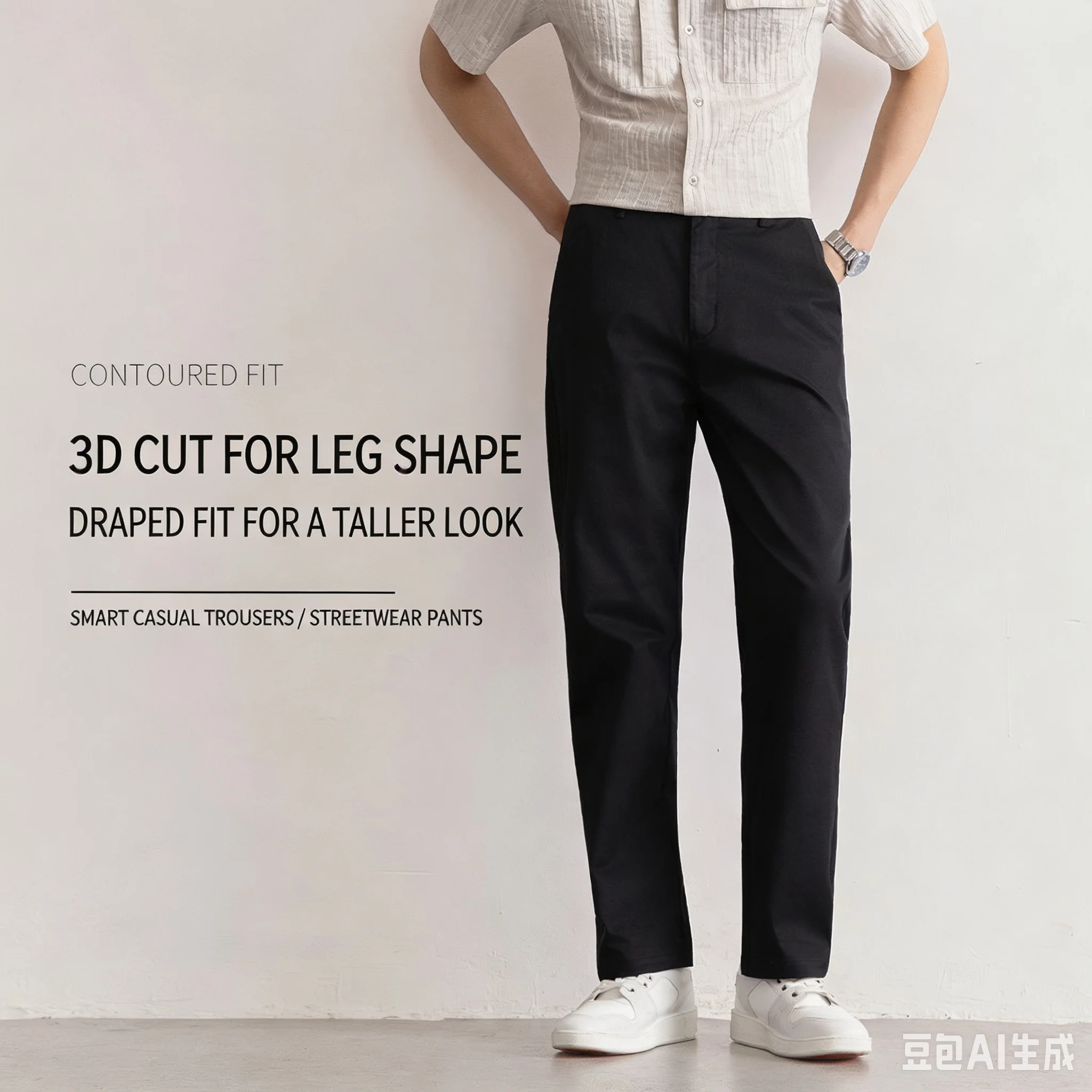 Men Cotton Straight Leg Casual Pants Soft Breathable Solid Color Chino Trousers Classic Business Daily Wear Black Khaki Apricot