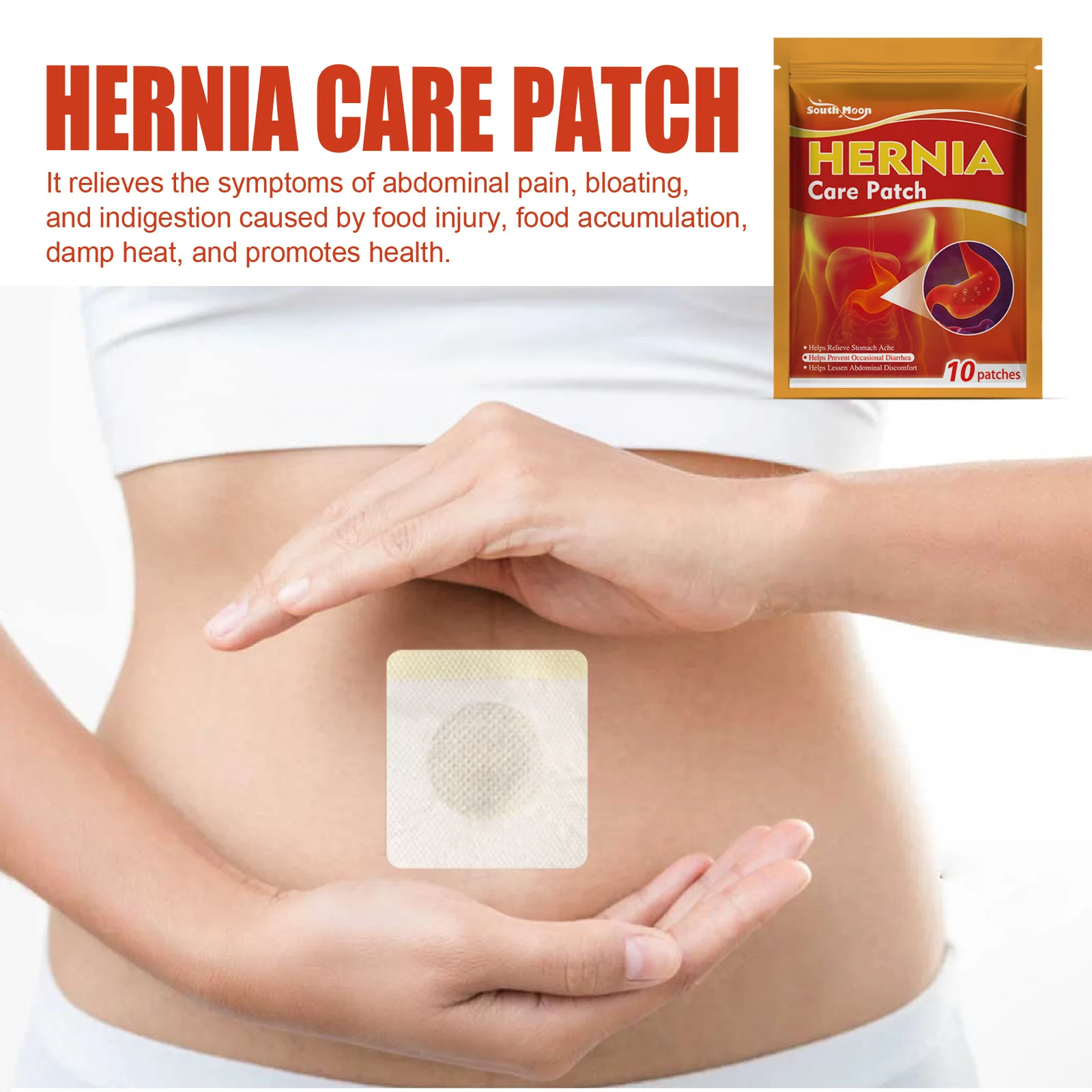 10pcs Hernia Patches Stomachache Gastric Ulcer Treatment Gastritis Diarrhea Dyspepsia Abdominal Stomach Care Hernia Stickers