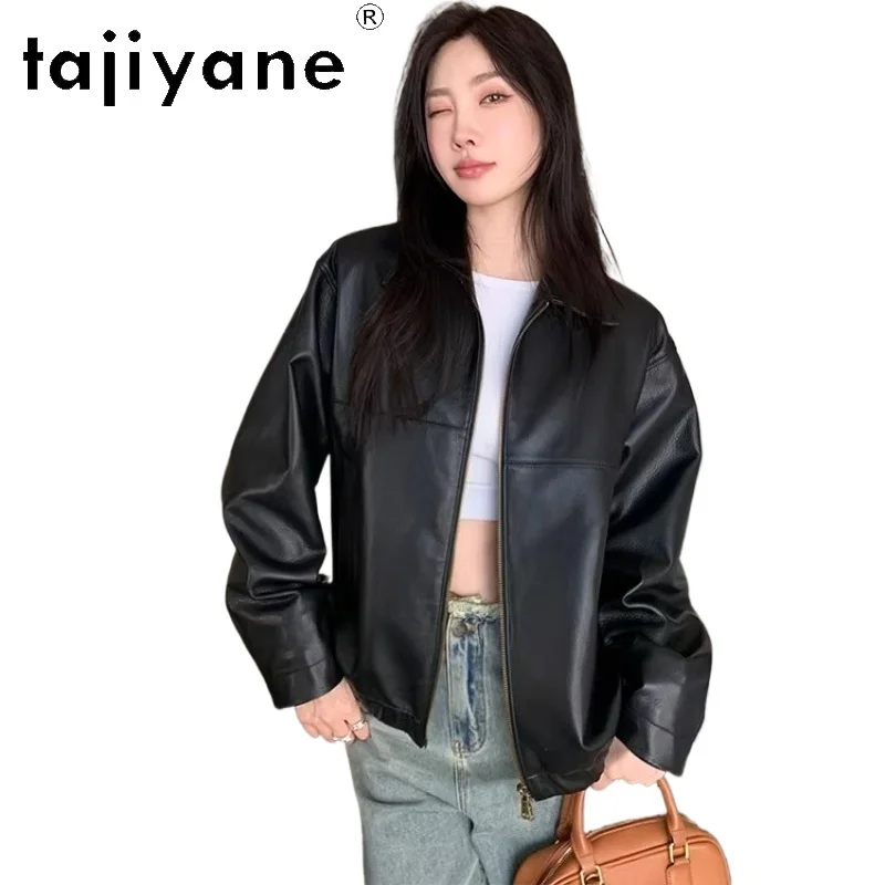 TAJIYANE Real Sheepskin Leather Jacket Woman Short Stylish Coat Premium Genuine Leather Jackets Spring Women Clothes 2026 신상아우터