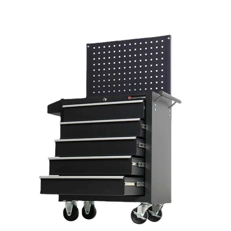 Hardware Toolbox Hand Push Five Drawer Tool Cart Auto Repair Shop Cart Heavy Duty Mobile Cabinet