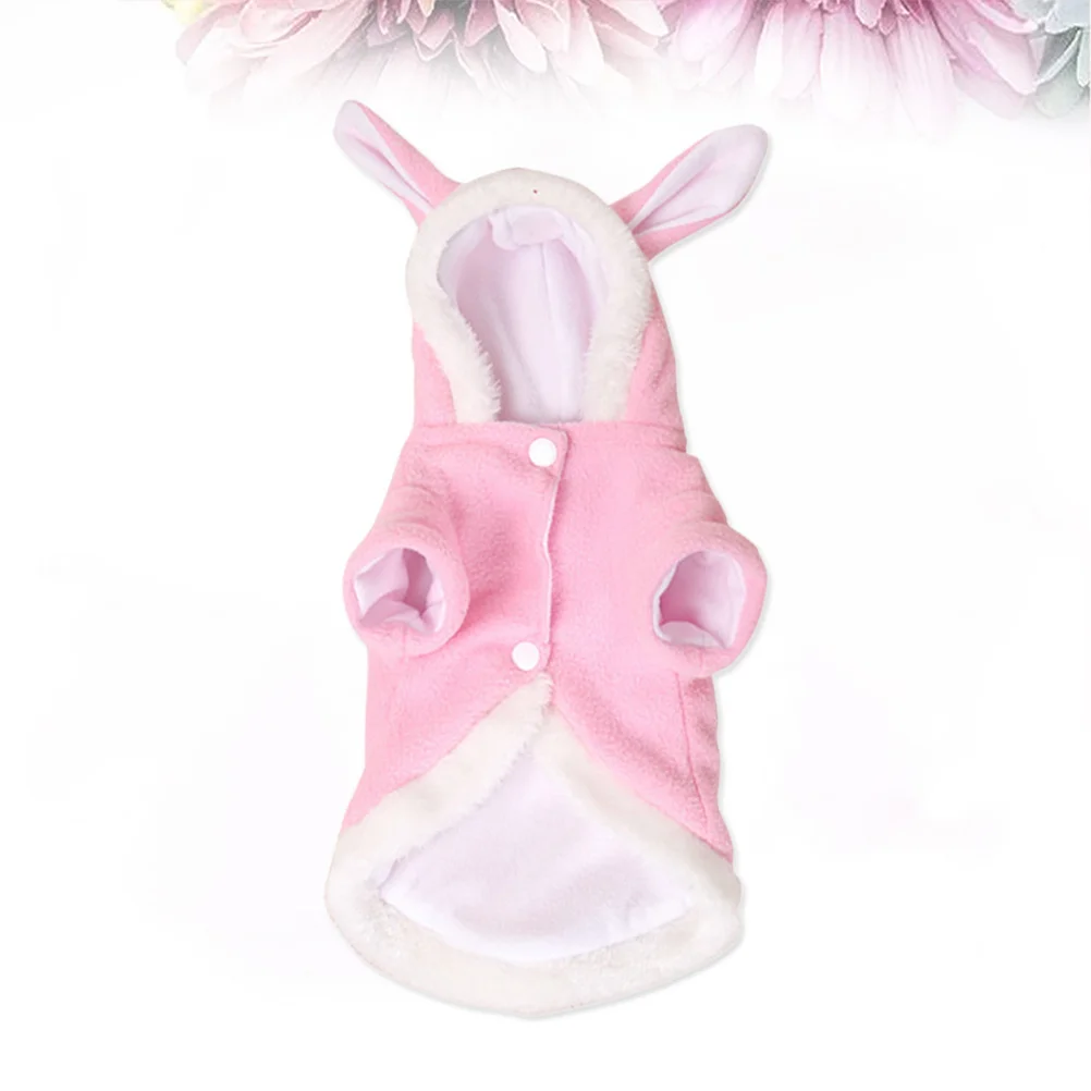 

Warm Pet Clothes Rabbit Outfit Pink S Stylish Buttons Easy on Off Perfect for Small Dogs Cats Daily Wear Special Events Photo