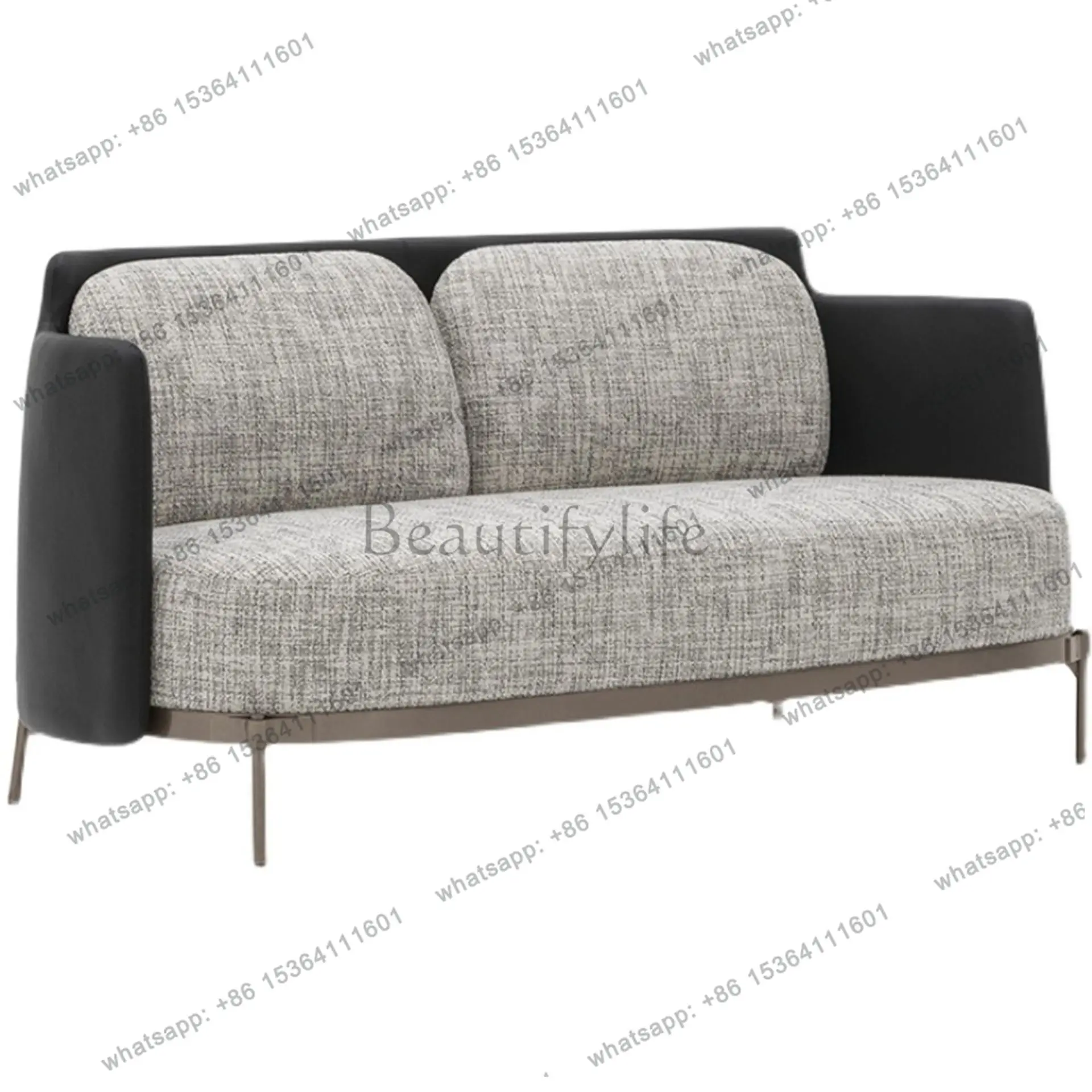 XX Italian minimalist single fabric sofa leisure chair modern simple small apartment chair straight row, sofa