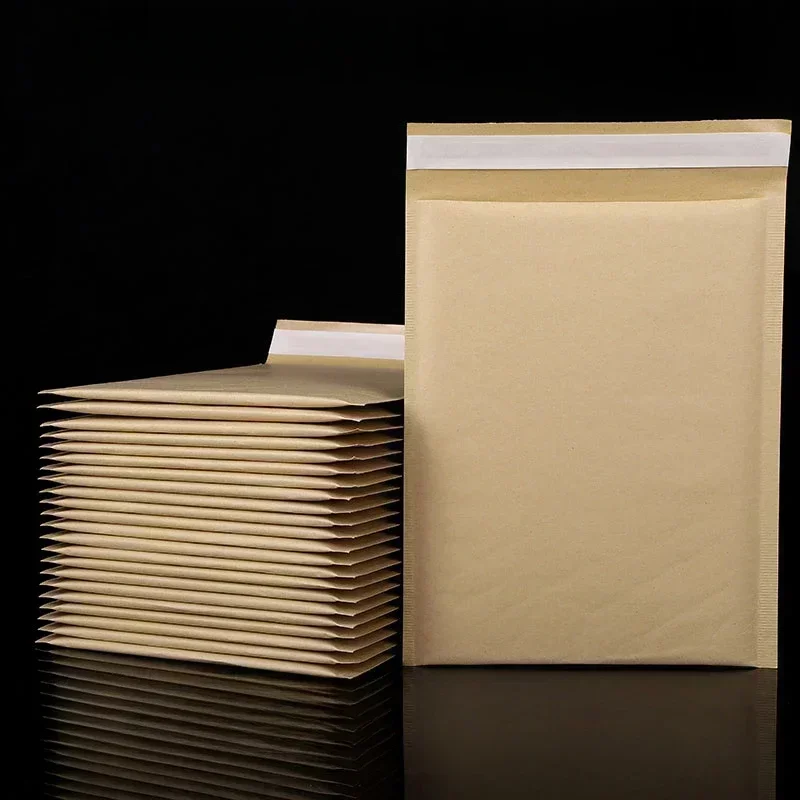 Kraft paper bubble envelope bags Express logistics transport package Thick shock-absorbing bubble self-adhesive shipping bagss