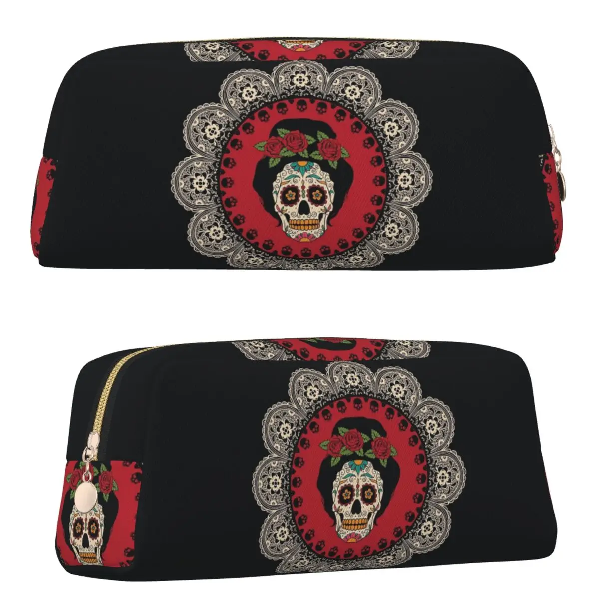 Mexican Skull Woman Pencil Cases for Student Gifts Pen Box Pencil Bag Pencil Pouch Storage Stationery Supplies