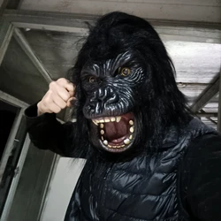 King Kong Mask Horror Animal Gorilla Monkey Mask Novelty Halloween Cosplay Costume Headgear Animal Party Chimp Full Head Mask