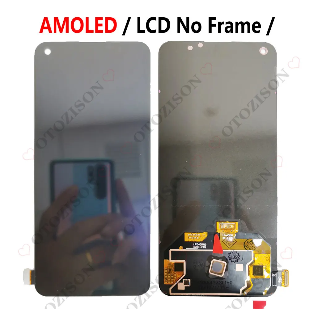 Pantalla LCD con marco para móvil, montaje de digitalizador táctil para OPPO Reno5, 5G, CPH2145, 4G, CPH2159, Reno 5, PEGM00, PEGT00, repuesto