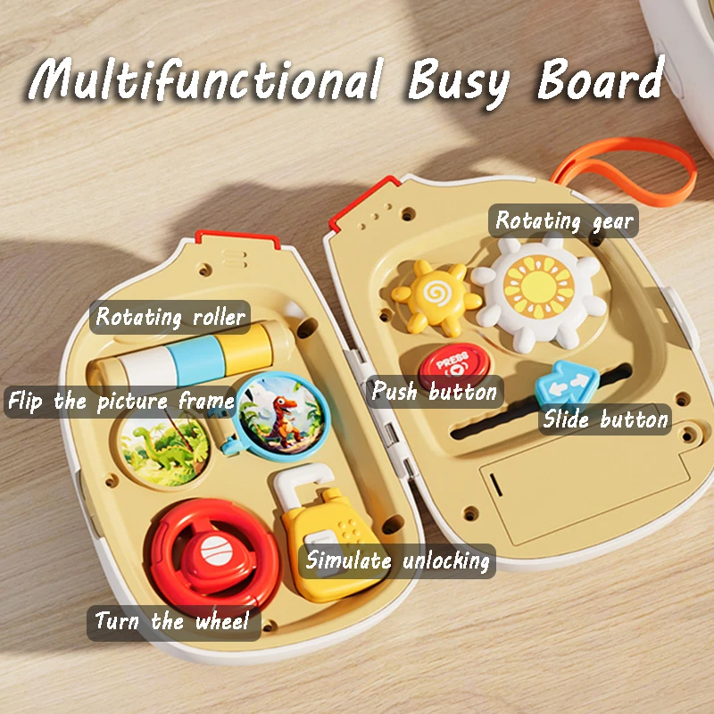 مونتيسوري مجلس مشغول لعبة الأنشطة الحسية ، لعبة التظاهر الطفل ، موسيقى الهاتف ، محاكاة التبديل ، متعددة الوظائف ، ألعاب السفر التعليمية #2