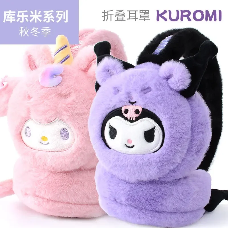 

Children Kuromi Cinnamoroll Anime Kawaii Sanrio Ins Winter Warm Earmuffs Cute Cartoon My Melody Folding Ear Protectors Gifts Toy