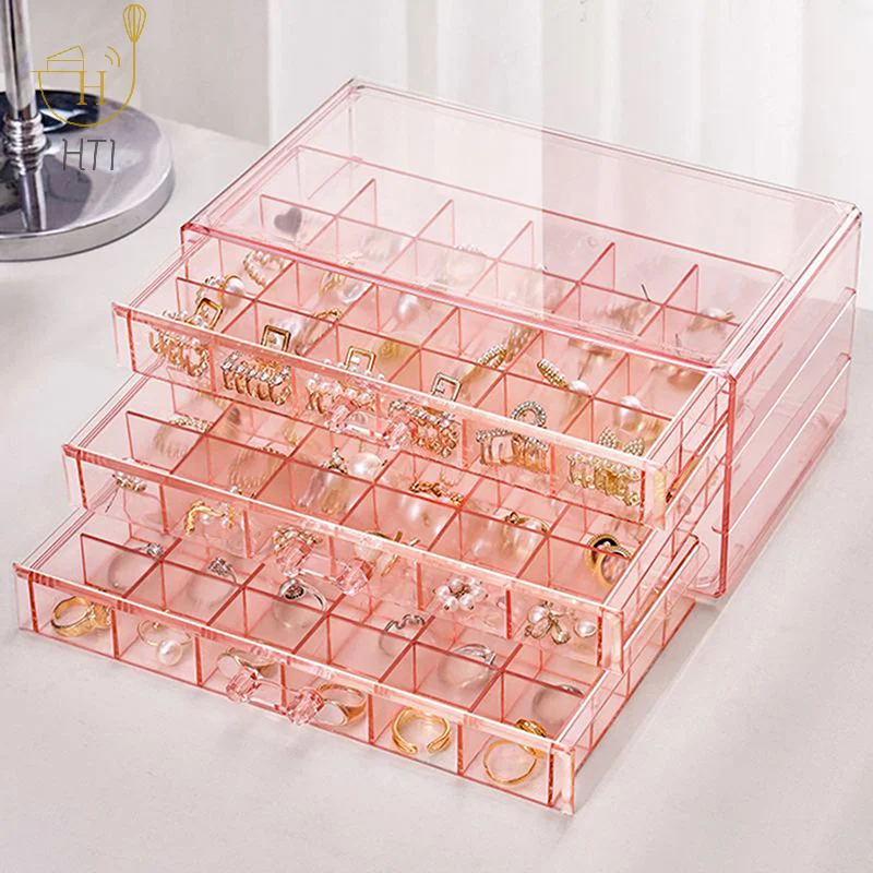 Multi-layer Jewelry Storage Box Large Capacity Dustproof and Anti-oxidation Ring Earring Necklace Box for Home Use