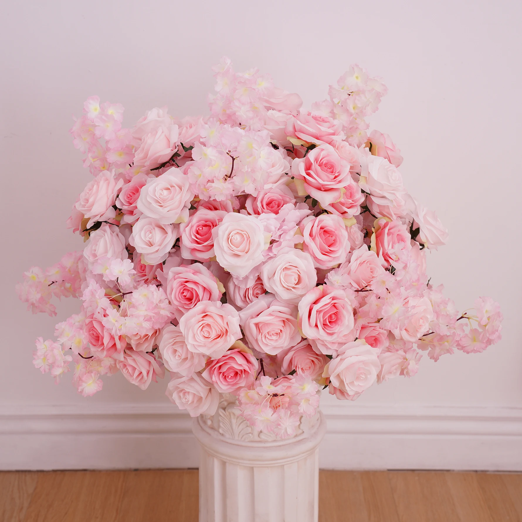 A7588 White Artificial Rose Cherry Blossom Arch Decor Hang Flower