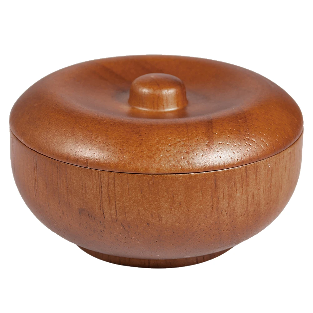 

1pc Wooden For Men Shaving Soap Bowl With Lid Compact Space Saving Easy Storage Home Barber Shop Salon Gift Shaving Cream Bowl