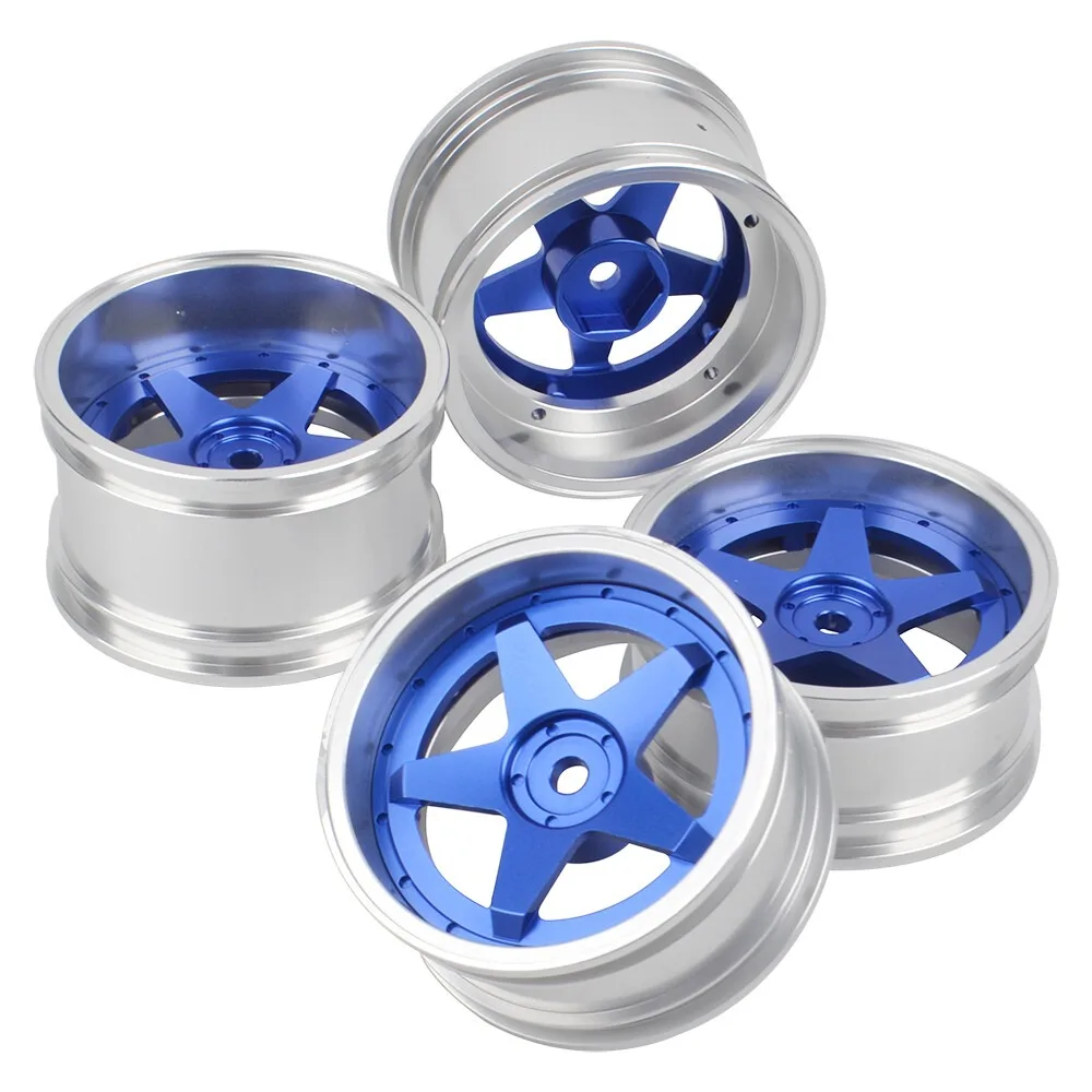 1/10 RC Aluminium Front Rear Wheels Rim Set for Tamiya TA01/TA02W/TA02 Porsche Turbo 934/TA03 RC On-Road Car