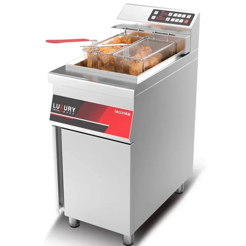 

XL Vertical Split Electric Fryer Commercial Timing Fryer Fried Chicken Cutlet Deep Frying Pan