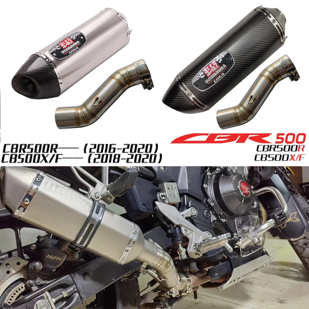 CBR500R Motorcycle Exhaust Pipe For Honda CB500F CB500X Mid Section Modification Silencing Exhaust Pipe Muffler Escape