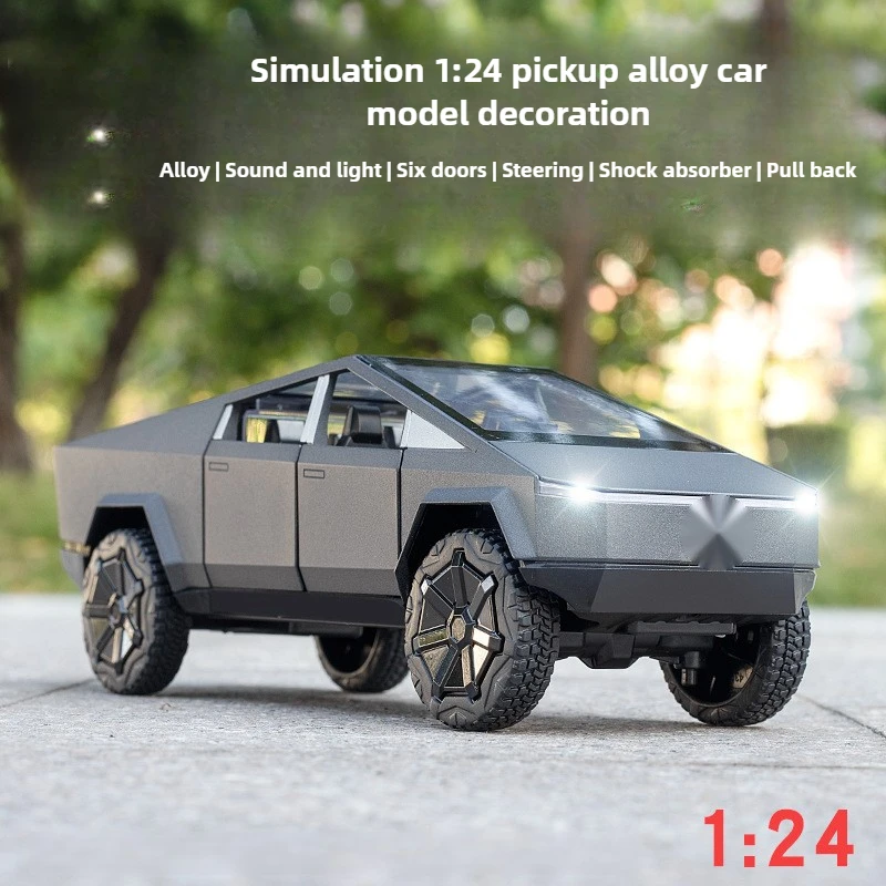 kawaii toy car funny gift-Simulation 1:24 pickup alloy car model decoration,toys for kids 2 to 4 years old,cool stuff model car